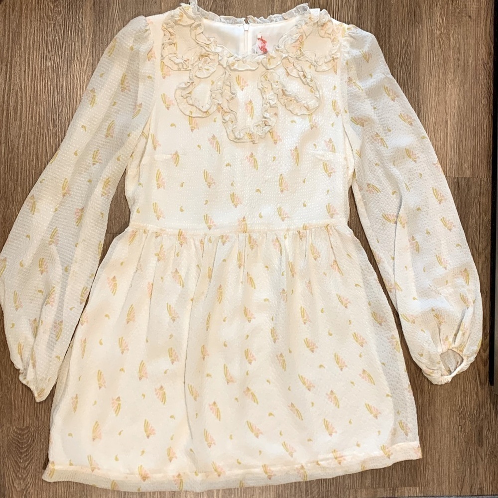 NWOT/Excellent Condition, Free People Long Sleeve Muted Paisley Mini Dress, Sz 6